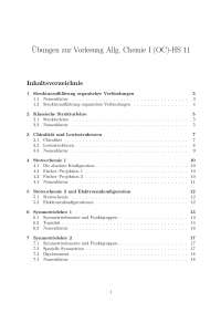 Übungen zur Vorlesung Allg. Chemie I (OC)-HS 11