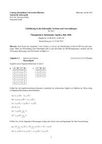 Übungsblatt 6: Relationale Algebra, SQL-DDL | LMU