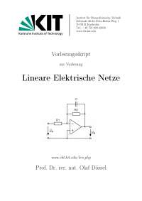 Lineare Elektrische Netze - Prof. Dössel - KIT