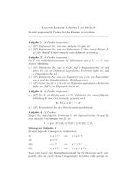 Klausur Lineare Algebra I  WS 2010| Universität Mannheim