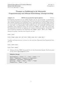 Aufagben zur Programmierung und Software-Entwicklung mit Lösungsvorschlag