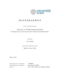 Frauen in Führungspositionen-Untersuchung der relevanten Sozialisationsprozesse