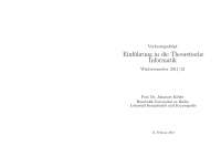 Einführung in die Theoretische Informatik | HU Berlin