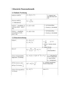 Formelsammlung Mathematik im Investmentbanking SS 2015 Stollmann