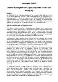 Alexander-Technik. Die Gesetzmäßigkeit von Körperfunktionalität in Ruhe und Bewegung