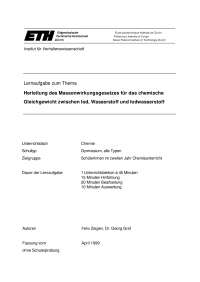 Massenwirkungsgesetz-Unterrichtsmaterialien