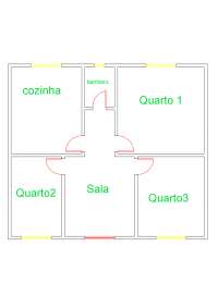Planta baixa de um projeto residencial