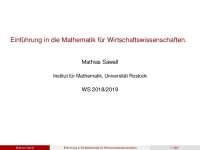 Einf. in die Mathe für Wirtschaftswissenschaften. Prof. Sawall, WS 18/19, Uni Rostock.