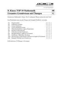 8. Klasse TOP 10 Mathematik - Gesamtes Grundwissen mit Übungen