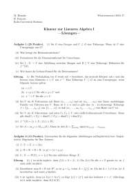 Klausur zur Linearen Algebra I mit Lösungen| Ruhr-Universität Bochum