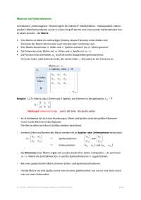 Mathematische Grundlagen, Matrizen und Determinanten: Matrizen und Determinanten