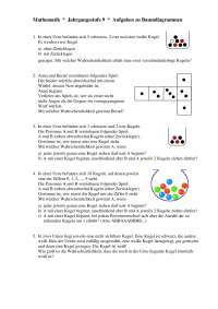 Mathematik * Jahrgangsstufe 9 * Aufgaben zu Baumdiagrammen