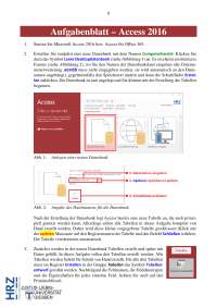Aufgabenblatt – Access 2016