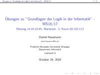 Aufgaben zu ”Grundlagen der Logik in der Informatik”