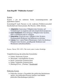 Zum Begriff: "Politisches System"