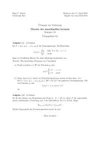 Aufgeben zur Vorlesung Theorie des maschinellen Lernens