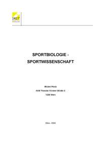 Sportbiologie und Sportwissenschaft