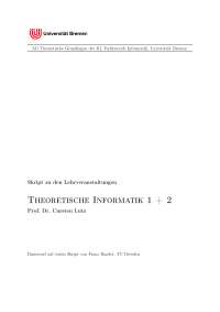 Vorlesung Theoretische Informatik I und II | Universität Bremen