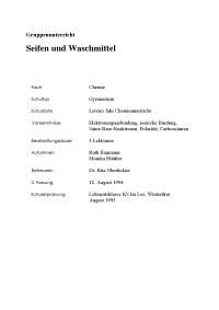 Seifen und Waschmittel - Beispiel Gruppenunterricht