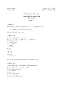 Aufgaben zur Vorlesung Theoretische Informatik WS 11/12 | RU Bochum