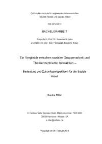 Ein Vergleich zwischen sozialer Gruppenarbeit und Themenzentrierter Interaktion
