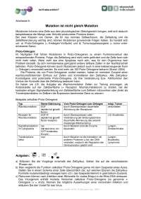 Mutation ist nicht gleich Mutation-Unterrichtsmaterial
