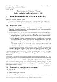 Unterrichtsmethoden im Mathematikunterricht - Einf. Mathematikdidaktik - WS 14/15- Prof. Filler