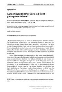 Auf dem Weg zu einer Soziologie des gelungenen Lebens?