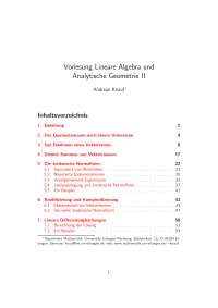 Vorlesung Lineare Algebra und Analytische Geometrie II Prof. Knauf