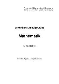 Abiturprüfung Mathe: Lin. Algebra / Analyt. Geometrie. Version 2012.