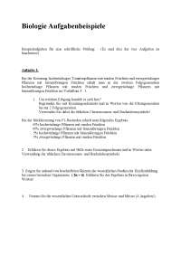 Biologie Aufgabenbeispiele