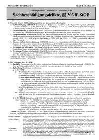 SR:Sachbeschädigungsdelikte-Arbeitsblatt Prof. Heinrich WS 18