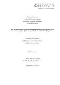 Der Zusammenhang zwischen individuellen Persönlichkeitsmerkmalen und erfolgreicher Umsetzung einer Qualifizierungsmaßnahme bei ALG II-Empfängern