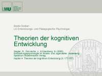 Theorien der kognitiven Entwicklung/Entwicklungs- und Pädagogische Psychologie