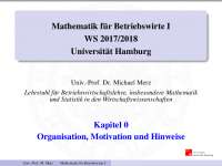 Mathematik für Betriebswirte I - Universität Hamburg