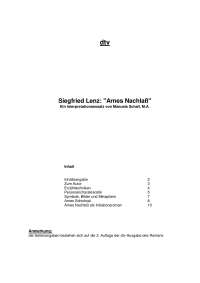 Siegfried Lenz: "Arnes Nachlaß" - Interpretationsansatz