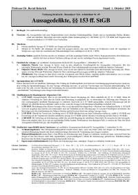 SR:Aussagedelikte-Arbeitsblatt Prof. Heinrich WS 18