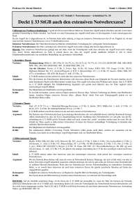 SR:Deckt § 33 StGB auch den extensiven Notwehrexzess?-Arbeitsblatt Prof. Heinrich WS18