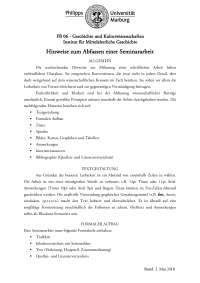 Hinweise zum Abfassen einer Seminararbeit-Mittelalterliche Geschichte
