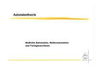 Endliche Automaten, Kellerautomaten und Turingmaschinen