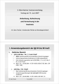 Anfechtung, Aufrechnung und Verrechnung in der Insolvenz