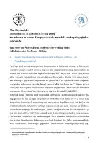 ‚Kompetenzen in inklusiven setting‘-Vorarbeiten zu einem Kompetenzstrukturmodell sonderpädagogischer Lehrkräfte