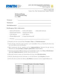 Programmierung Prof. Giesl Musterlösung