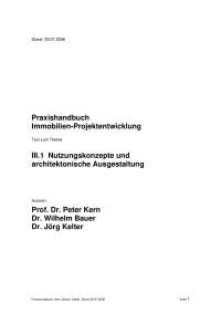 Nutzungskonzepte und architektonische Ausgestaltung