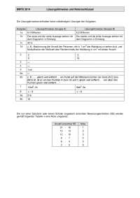 Mathematik-Test 2014 - Klassenstufe 8/Gymn.-Bayern-Lösungshinweise/Notenschlüssel