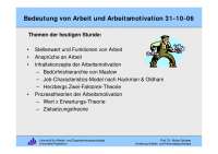 Bedeutung von Arbeit und Arbeitsmotivation