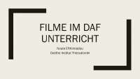Filme im DAF Unterricht-Potenzial+FIlmauswahl
