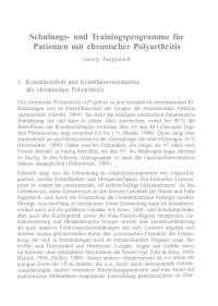Schulungs-und Trainingsprogramme für Patienten mit chronischer Polyarthritis