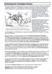 Entstehung der Vereinigten Staaten-Überblick/Aufgaben/Lösungen