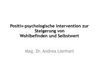 Positiv-psychologische Intervention zur Steigerung von Wohlbefinden und Selbstwert